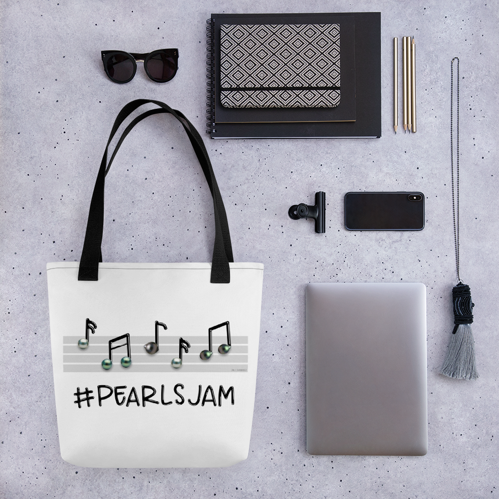 Pearls Jam Tote Bag with Custom Diamondoodles Illustration